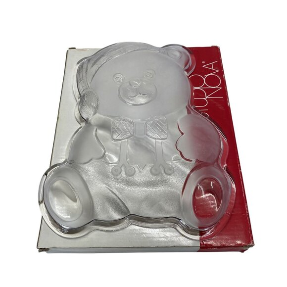 Studio Nova Clear Crystal Teddy Bear Serving Tray Elegant Christmas Party - Picture 1 of 4